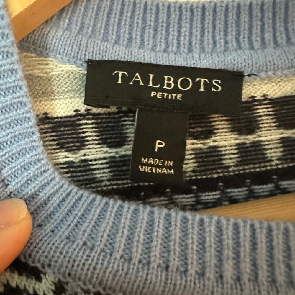 TALBOTS COZY FAIR ISLE CREWNECK SWEATER   Size XS - Picture 3 of 8